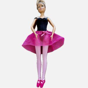 Ballerina Dancer Barbie Fashion Doll 13" Pink shoes Black & Pink Outfit